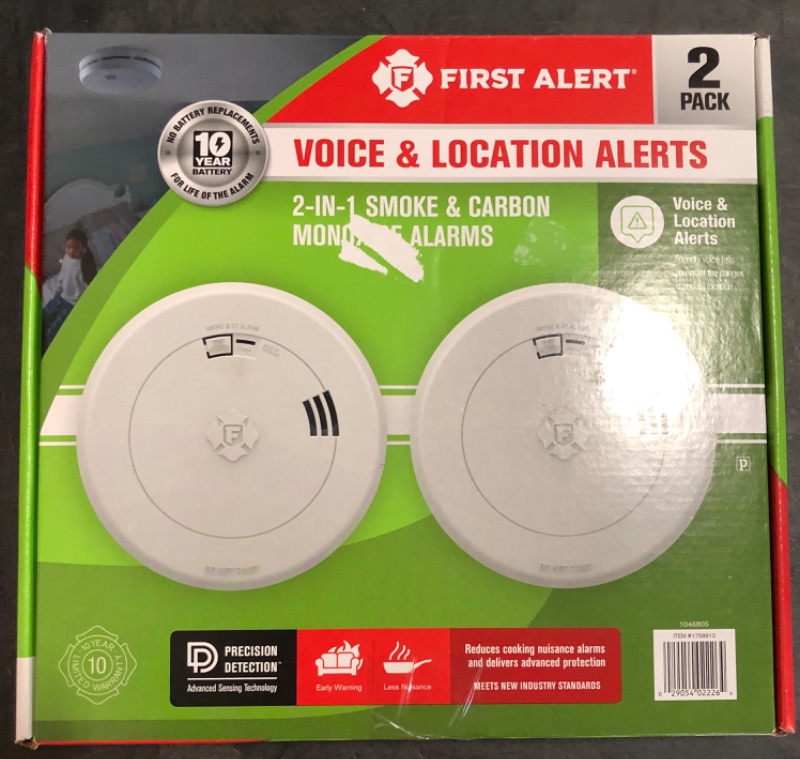 Photo 3 of First Alert Precision Detection, 10-year Battery Smoke and Carbon Monoxide Alarm, 2-pack