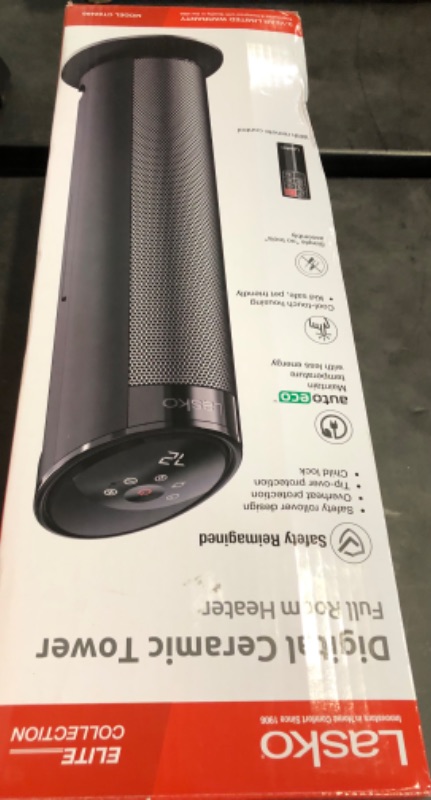 Photo 1 of Lasko -  22" Ceramic Tower Space Heater with Timer and Remote, CT22495, Black