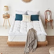 Photo 1 of Mattress Topper Queen Size, Extra Thick Pillow Top Mattress Topper, Soft Mattress Pad Down Alternative Filled, Fluffy Pillowtop Mattress Cover with Straps, Machine Washable, 80" * 60"