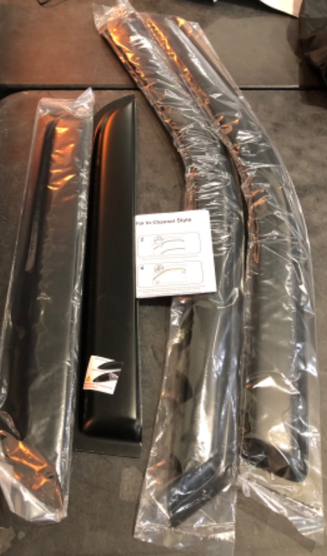 Photo 1 of 94459 Side Window Wind Deflector, 4pcs Out-Channel Tape-On Nice Rain Guards Set, Dark Smoke Window Visor fit for 2002-2006 Honda CR-V