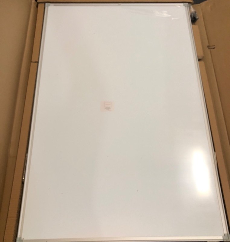 Photo 1 of JILoffice Dry Erase Board, Magnetic White Board 36 X 24 Inch, Double Sided Whiteboard Easel, Silver Aluminum Frame with Two Flipchart Hooks for Office Home and School