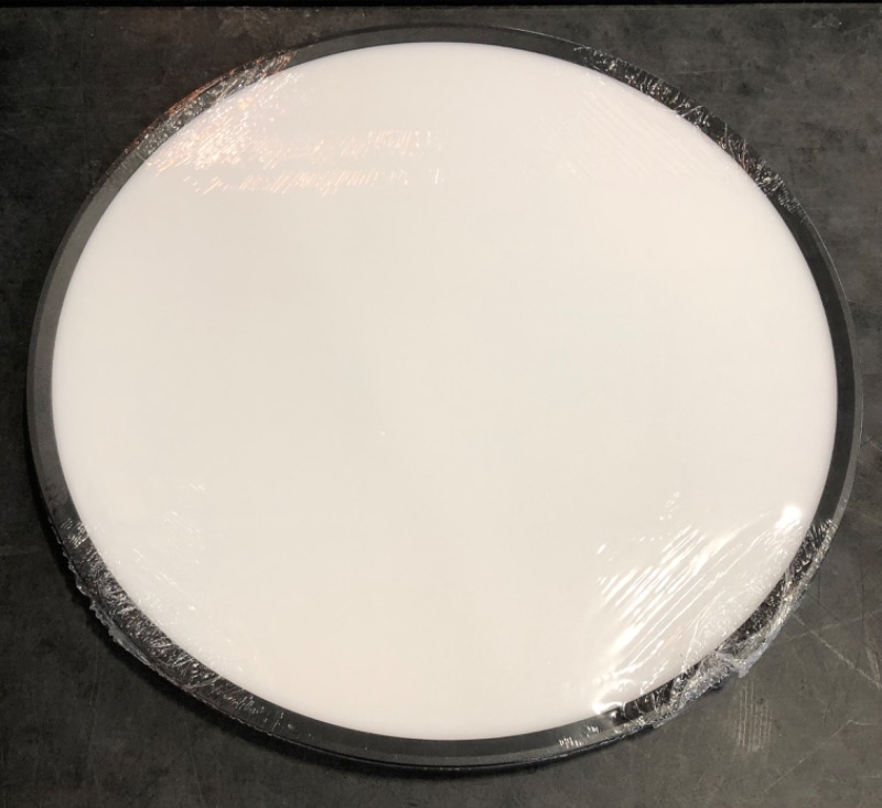 Photo 1 of 20 Inch Large LED Flush Mount Ceiling Light, 40W, 4350LM, 3000K/4000K/6000K CCT Selectable Super Slim LED Ceiling Light, Close to Ceiling Round Flat Panel Light for Living Room, Bedroom,kitchen, Black