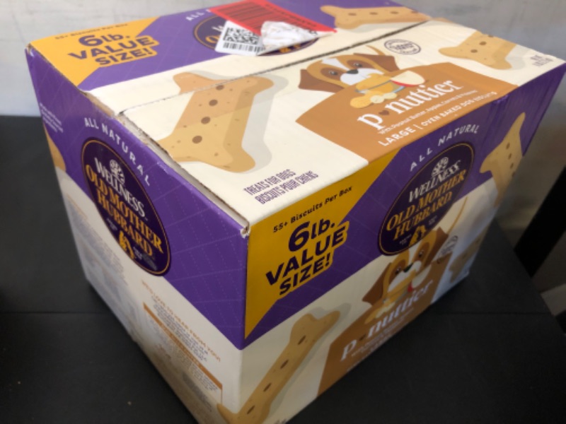 Photo 2 of EXP DATE 01/2025--Old Mother Hubbard by Wellness Classic P-Nuttier Value Box Natural Dog Treats, Crunchy Oven-Baked Biscuits, Ideal for Training, Large Size, 6 pound box