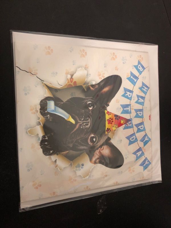 Photo 2 of Black Bulldog Dog 3D Birthday Funny Pop Up Cards, Black Bull Dog 3D Birthday PopUp Cards, Happy Birthday Lovely Cards for Bulldog Lovers