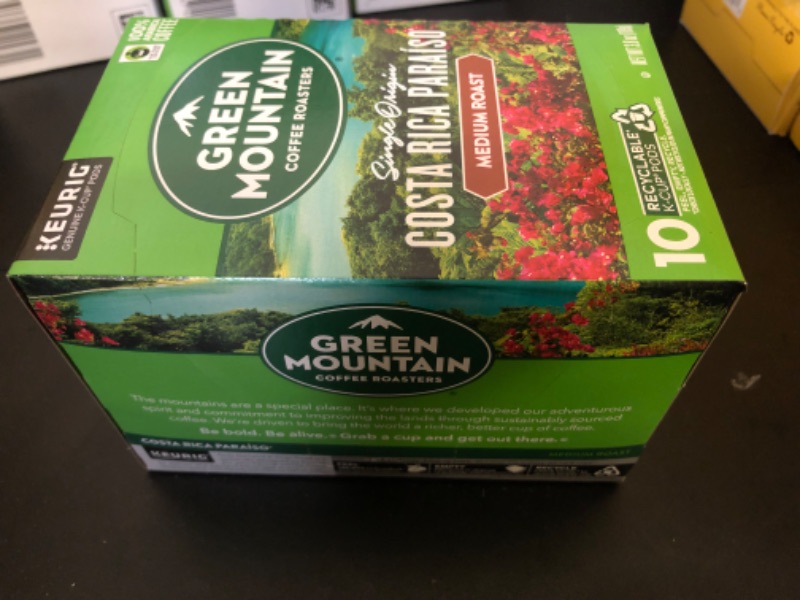 Photo 2 of 10pods exp date 03/2026---Green Mountain Costa Rica Paraiso Single Origin Coffee Keurig K Cups  3.8oz
