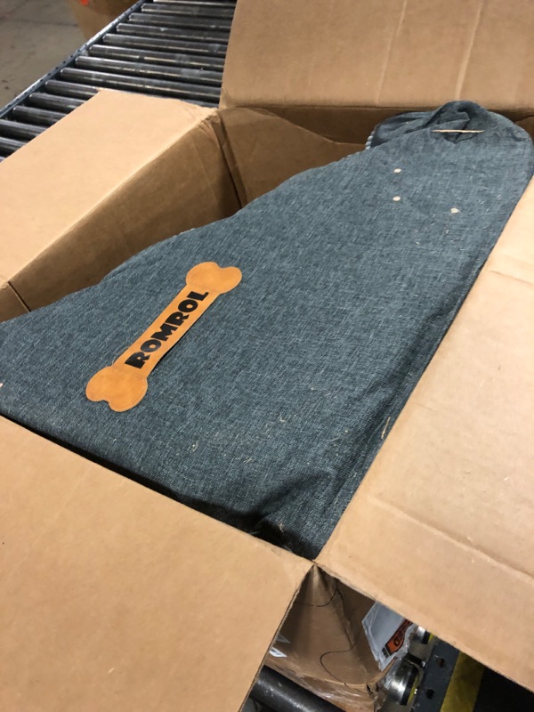 Photo 1 of Dog Stairs, Romrol Dog Steps Ramp for High Bed and Couch, Dog Ramp with Durable Non-Slip Waterproof Fabric Cover, Pet Stairs for Small Dogs and Cats or Pets Joints, 4-Tiers,Grey