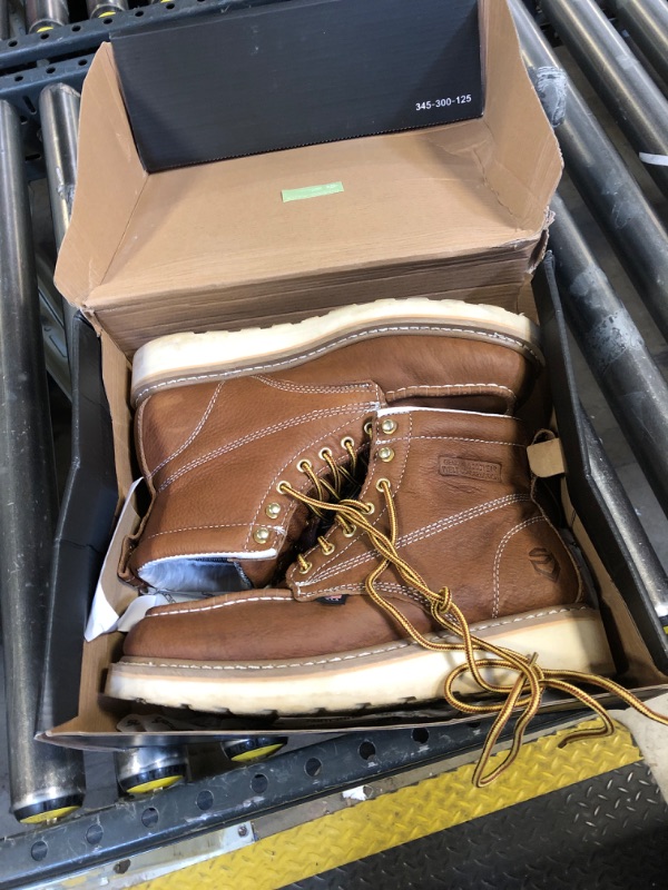 View 2 of SUREWAY 6” Wedge Moc Toe Work Boots for Men - Soft Toe, Premium Full-Grain Leather, Lightweight Work Boots/Shoes, Comfort Insole, Superior Oil/Slip Resistant, Real Goodyear, EH Rated Industrial