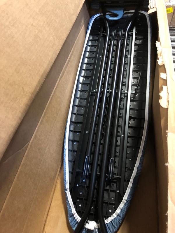 Photo 1 of APEXCHASER Ironing Board with Iron Rest, Compact and Space Saver Iron Board, Extra Thick Cover, Height Adjustable, Wall Mount & Closet Hanger 13x43 Blue