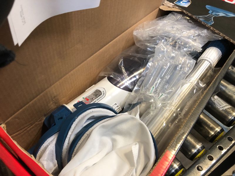 Photo 1 of Pool Vacuum for Above Ground Pool with a Telescopic Pole, Running time up to 1H, T403 Handheld Rechargeable Pool Cleaner with Powerful Suction up to 18.5 gallons/min, Ideal for Leaves, Debris