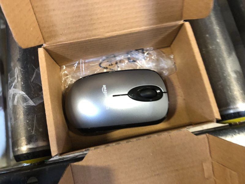 Photo 1 of Amazon Basics 2.4 Ghz Wireless Optical Computer Mouse with USB Nano Receiver, Silver