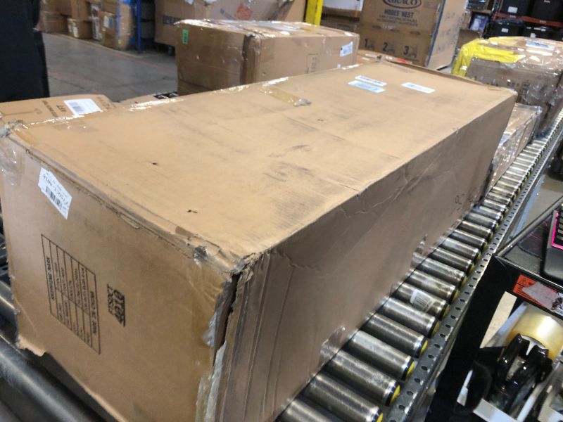 Photo 1 of YITAHOME Pre-Lit Mountain Pine Flocked Artificial Christmas Tree, 7.5FT Pre-Decorated Pine Hierarchical Tower Flocked Christmas Tree, 1278 Branch Tips, 550 Lights, 55 Pine Cones for Party Home Deco