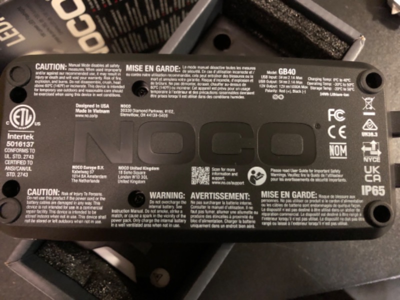 Photo 1 of NOCO Genius Boost Plus 1000 Amp UltraSafe Jump Starter & Power Pack