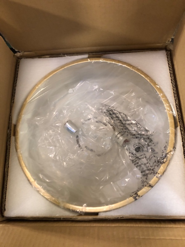 Photo 1 of erpymi Modern Gold Flush Mount Ceiling Light, 2-Lights Round Ceiling Light, Minimalistic Ceiling Lamp Acrylic Shade Lighting Fixture for Bedroom Laundry Room Bathroom Hallway(11.8 Inch)