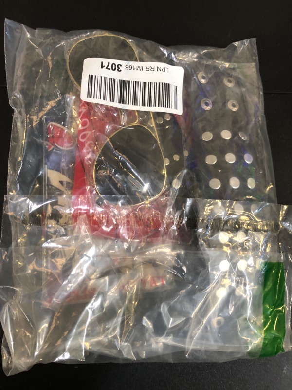 Photo 1 of Mepase 9 Pcs Halloween 80s Rocker Punk Costume Set for Men Rocker Skull Cap Driving Biker Sunglasses Gothic Sleeves Fingerless Gloves Wristbands Party Costume Accessories for Men Women Adult (Cool)