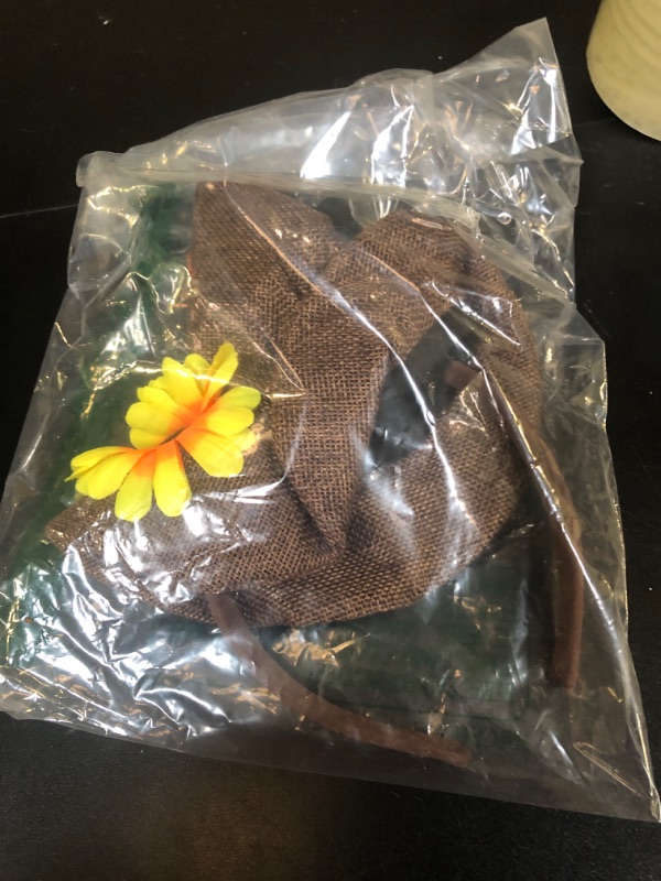 Photo 2 of Nicky Bigs Novelties Unisex Adults Mini Scarecrow Hat On Headband Flower Halloween Costume Accessory Brown