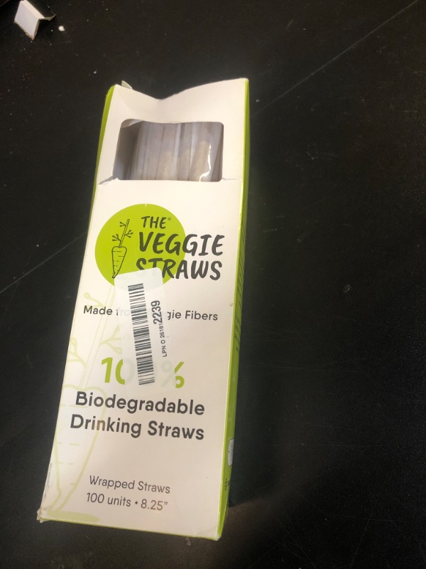 Photo 2 of 100% Biodegradable Eco-Friendly Wrapped Straws, 100ct – 8.25"H, Made of Vegetable Fibers