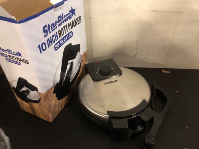 Photo 2 of 10inch Roti Maker by StarBlue with FREE Roti Warmer and Removable Handle - The automatic Stainless Steel Non-Stick Electric machine to make Indian style Chapati, Tortilla, Roti AC 110V 50/60Hz 1200W