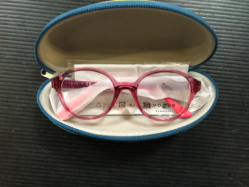 Photo 2 of Vogue Eyewear VY2025 Oval Prescription Eyewear Frames, Transparent Purple/Demo Lens, 45 mm