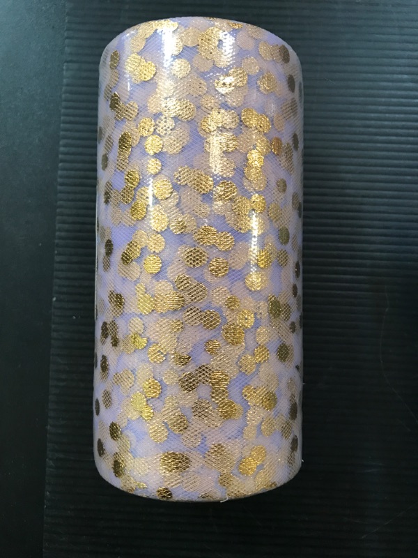 Photo 1 of Lavender Polka Dot Tulle Rolls 6 Inch by 50 Yards Glitter Sparkle Fabric Ribbon for DIY Tutu Skirt Sewing Bow Wedding Decorations Craft Supplies