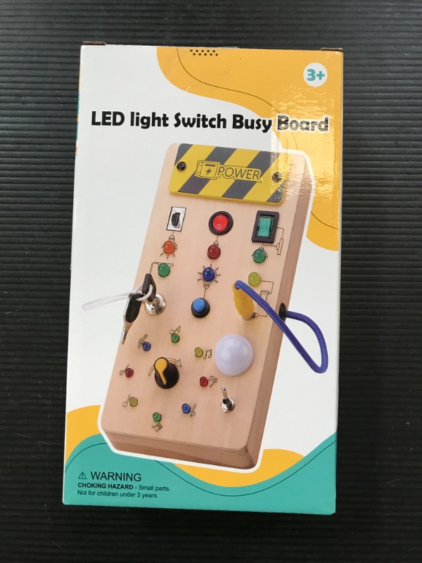 Photo 2 of Yewdrum Toddler Montessori Busy Board - Wooden Early Development Toys for Toddlers 2-4, Parent-Child Montessori Toys for 1+ Year Old, LED Light Switch Travel Sensory Toys for Toddlers 1-3