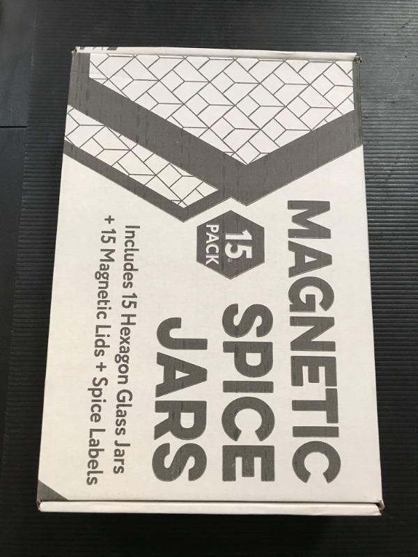 Photo 2 of 15-Pack Magnetic Spice Jars Hexagon Glass Spice Jars With Stainless Steel Strong Magnet Lids - Space Saving Storage For Dry Herbs And Spices - Great for Fridge