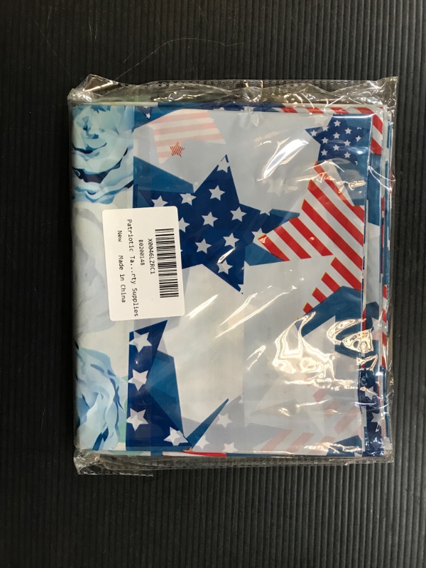 Photo 1 of Highland Cow Patriotic Flag Tablecloth - 3 Pack American Flag Plastic Table Cloth(54”x108”) Patriotic Table Covers 4th of July Party Supplies Decorations for Memorial Day Veterans Day Independence Day