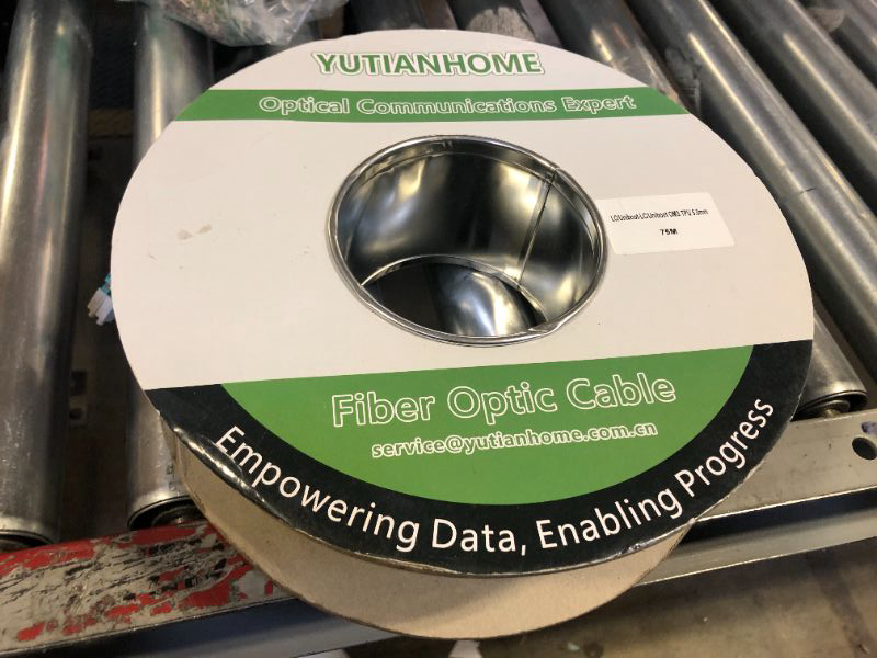 Photo 2 of 500ft/150m OD-5mm Industrial TPU OM3 Fiber LC to LC Outdoor Armored Fiber Patch Cable, Duplex Multimode Fiber Optic Cable, 10Gb, 50/125, Uniboot LC-LC with Pulling Eye Kit Installed on one end