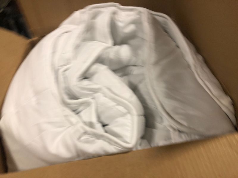 Photo 2 of LINENSPA White Down Alternative Comforter and Duvet Insert - All-Season Comforter - Box Stitched Comforter - Bedding for Kids