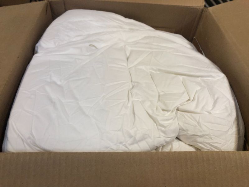 Photo 2 of BPC Organic Down Fiber Comforter California King - Fluffy Duvet Insert for All-Season, 100% Cotton Cover, High Fill-Power Feathers & Down Fiber Comforter, Medium Weight, Ivory White, 104x96 Inches