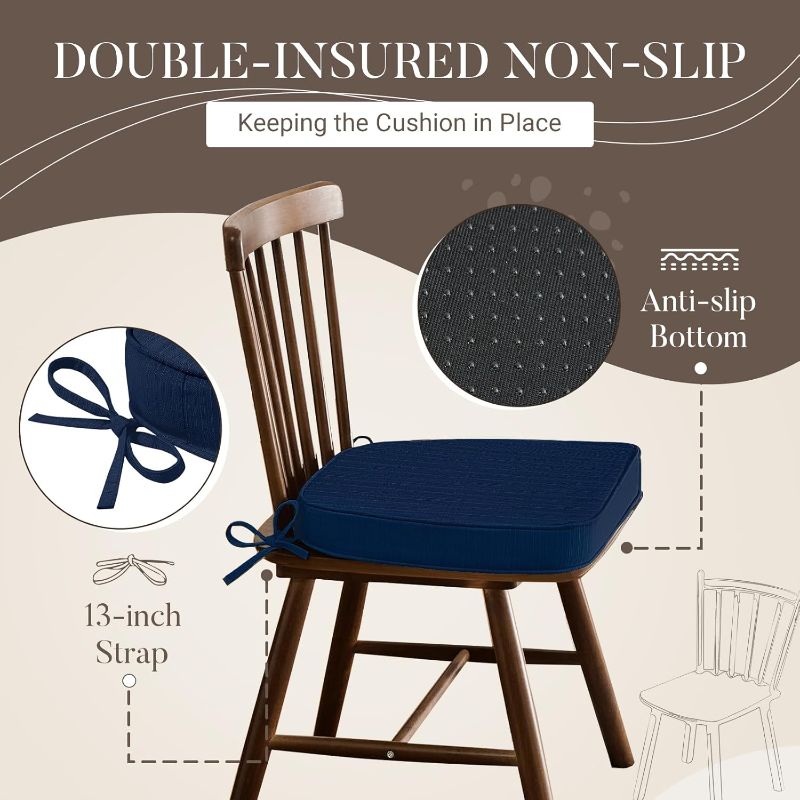 Photo 1 of Thick Seat Cushions for Dining Room/Kitchen Chairs, 17" x 16", Royal Blue