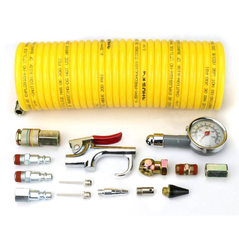 Photo 1 of 25 Ft. Recoil Nylon Air Hose Kit 15-Piece
