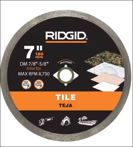 Photo 1 of 7 in. Tile Continuous Rim Diamond Saw Blade
