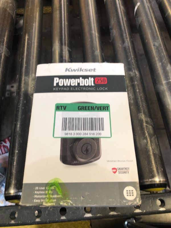 Photo 3 of Kwikset 9250TRS-11PS Transitional Powerbolt 2 Electronic SmartCode Deadbolt SmartKey with RCAL Latch and RCS Strike Venetian Bronze Finish