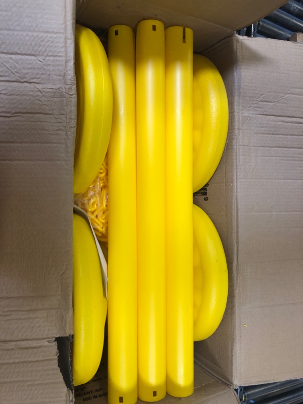 Photo 2 of Montour Line Plastic Stanchion Yellow 2.5 Inch Diameter with 50 Foot Chain, 6-Pack, Crowd Control Barriers