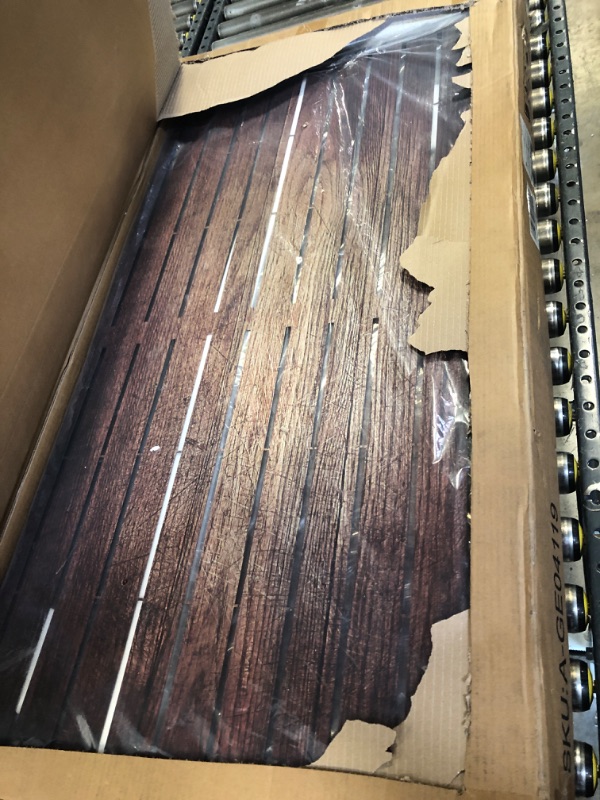 Photo 1 of FENCY Metal Privacy Screen Outdoor Privacy Screen 72" H×47" W Vintage Wood Color Patio Privacy Screen, Freestanding Decorative Privacy Screen for Deck Balcony Patio