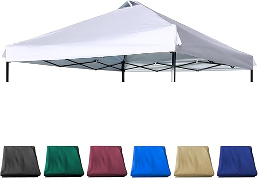 Photo 1 of 12x12 Canopy Replacement Top with Air Vent Silver Coated for Straight Leg Canopy Frame, (White)
