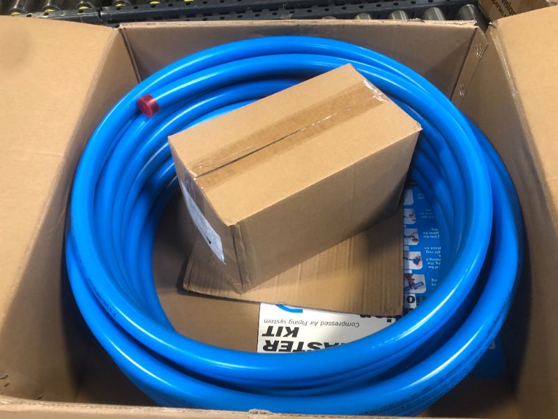 Photo 2 of FIDEURSUS Compressed Air Piping System with 3/4 Inch ID x 100 feet 3-Way Dual-Outlet Aluminum Manifolds for Garage Shop Air Line Kit, Air Compressor Line Kit |200 PSI |F9110