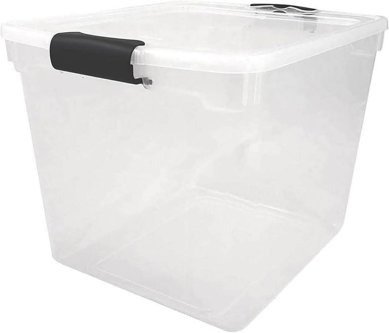 Photo 1 of Clear Plastic Storage Bins with Latching Lid