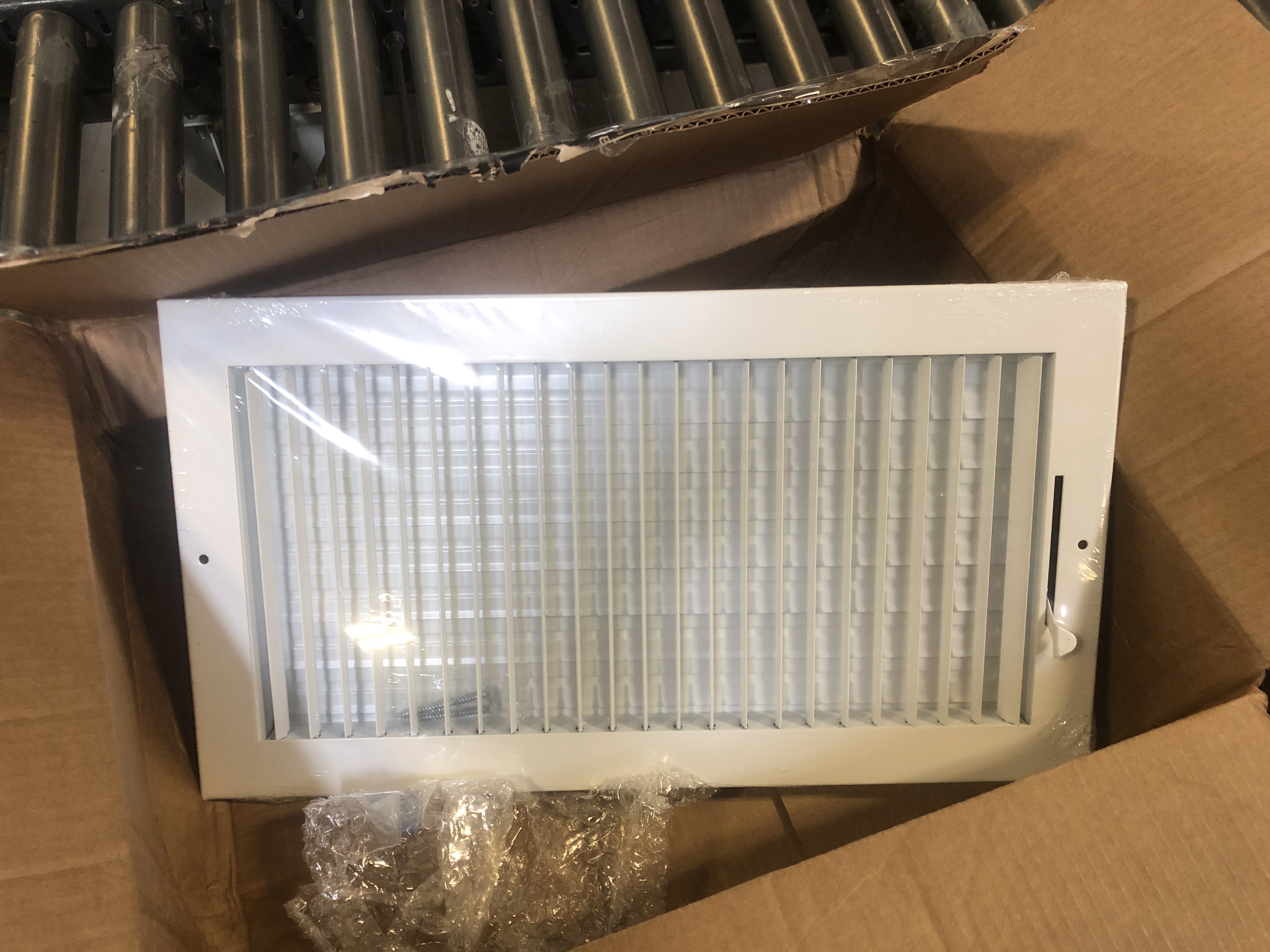 Photo 2 of Fits 16x8 Duct Opening Steel Adjustable Air Supply Grille by Handua | Register Vent Cover Grill for Sidewall and Ceiling | White | Outer Dimensions: 17.75" X 9.75"