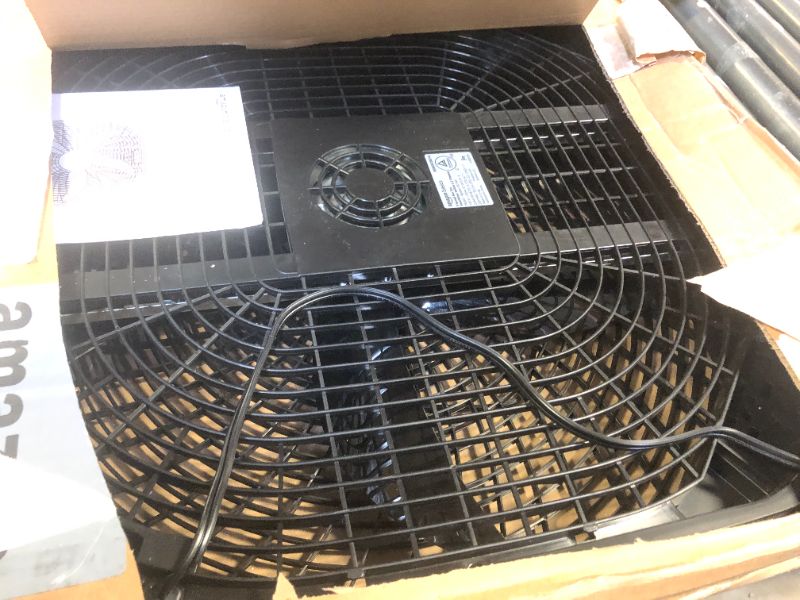 Photo 2 of Amazon Basics 20-Inch Box fan, 3 Speeds, 5 Blades, Lightweight Design, Black, 67 Watts, 6.8"D x 20.86"W x 21.33"H