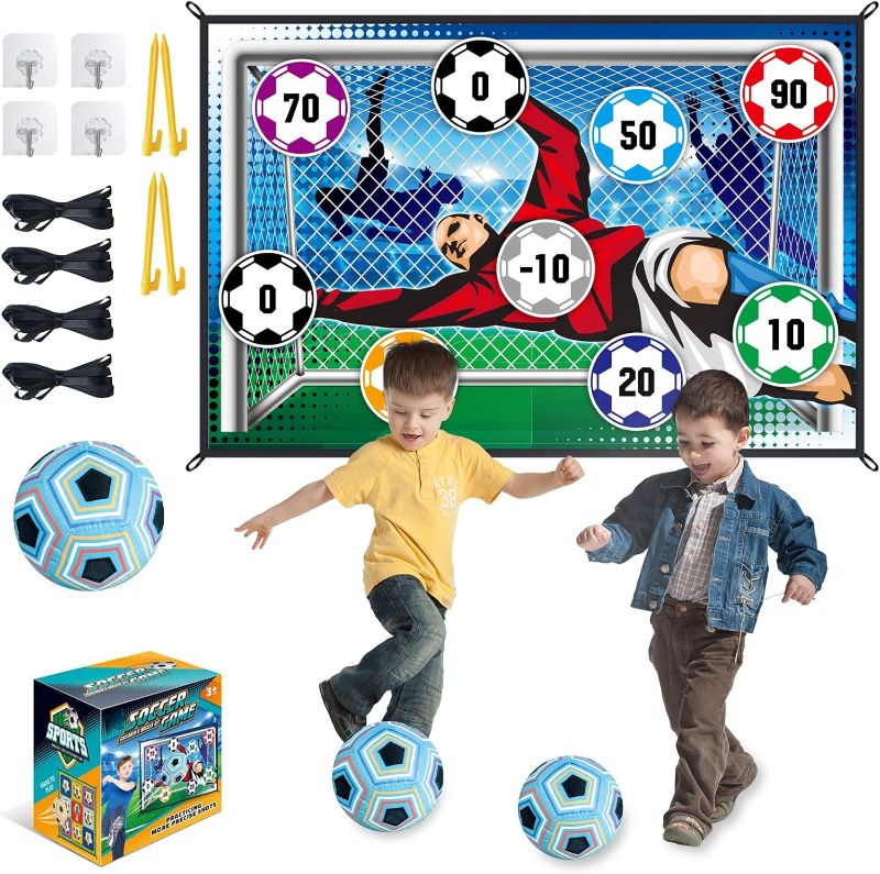 Photo 1 of Soccer Games Set - Backyard/Outdoor/Indoor Mini Soccer Toys Games Set with Adhesive Soccer, No Need to Inflatable -Soccer Birthday Gift Outside Toys for Kids Boys Girls Yard Backyard Games
