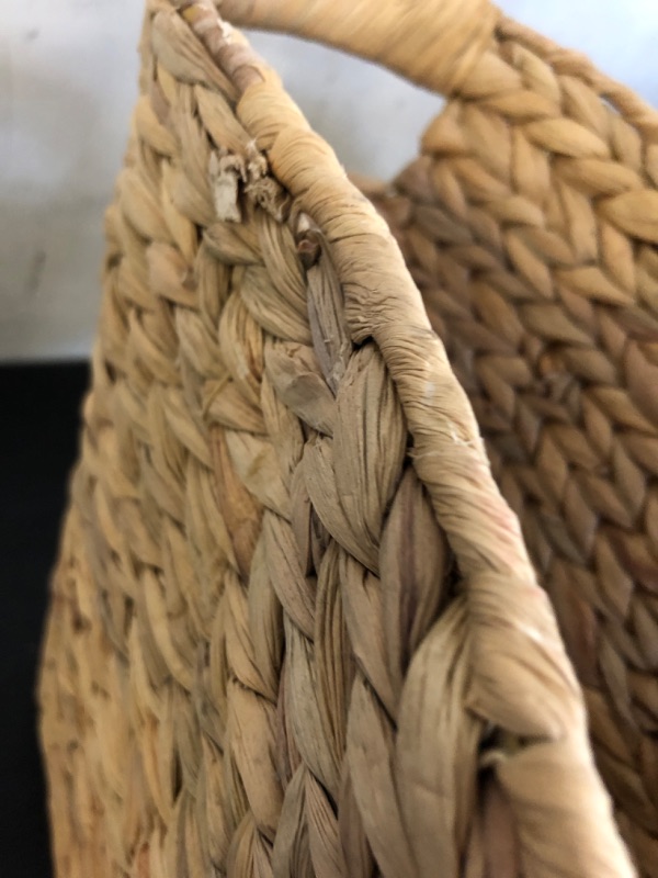 Photo 1 of KOLWOVEN Bathroom Wicker Trash Can Wicker Waste Basket with Built-in Handles - 12 liters Small Trash Can in Office- Office Garbage Cans for Under Desk