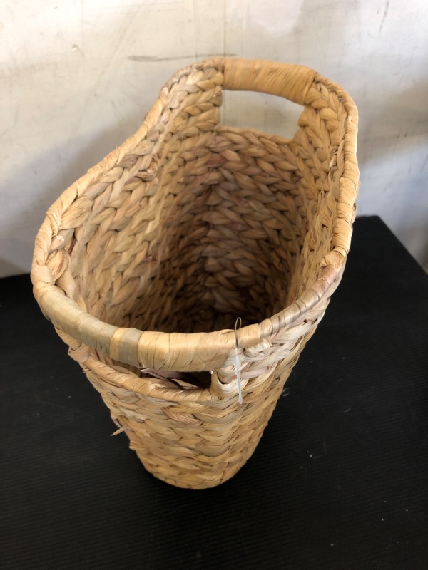 Photo 1 of KOLWOVEN Bathroom Wicker Trash Can Wicker Waste Basket with Built-in Handles - 12 liters Small Trash Can in Office- Office Garbage Cans for Under Desk
