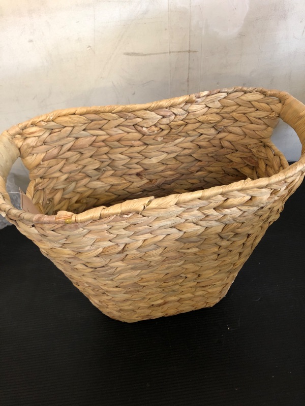 Photo 1 of KOLWOVEN Bathroom Wicker Trash Can Wicker Waste Basket with Built-in Handles - 12 liters Small Trash Can in Office- Office Garbage Cans for Under Desk