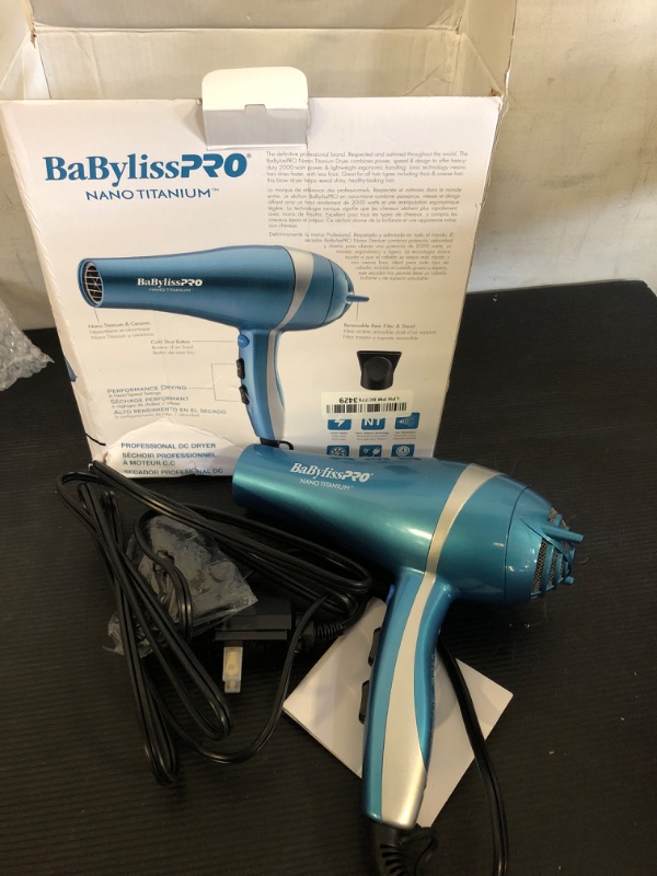 Photo 2 of BaByliss Nano Titanium Hair Dryer