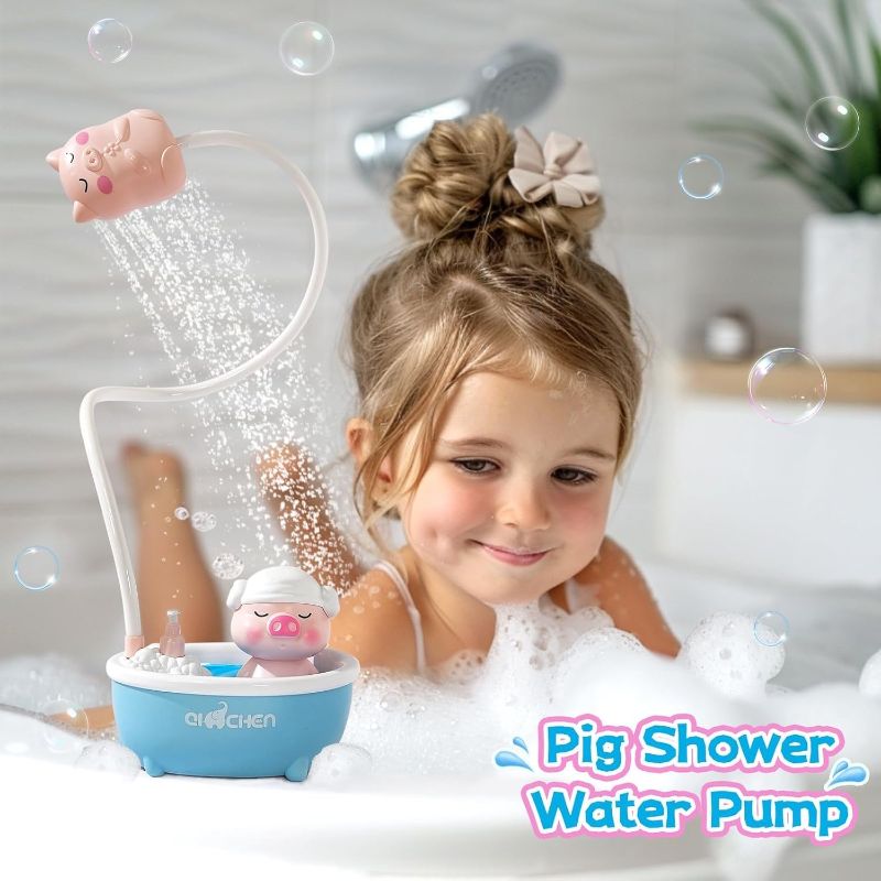 Photo 1 of Bathtub Toy with Shower Water Feature for Children,Battery Operated Water Jet Shower Tap,Piglet Sprinkler Bath Toy with 2 Water Nozzles ,Ideal Gifts for Kids
