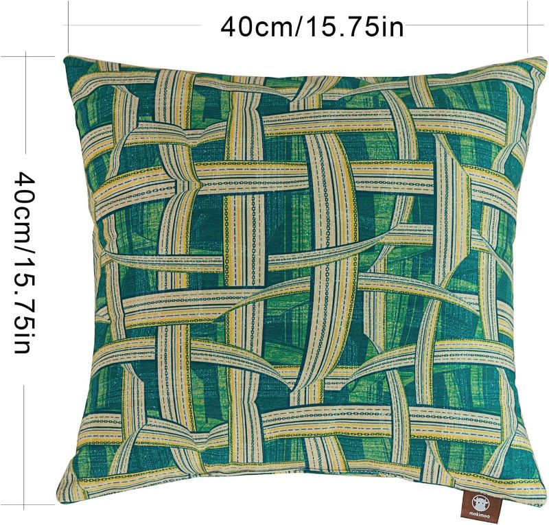 Photo 1 of 2-Pack Decorative Throw Pillow Cover with Microfiber Filling, for Indoor/Outdoor Use, Home Decor, Living Room Couch, Bed (16x16 Inch, Green Plaid)
