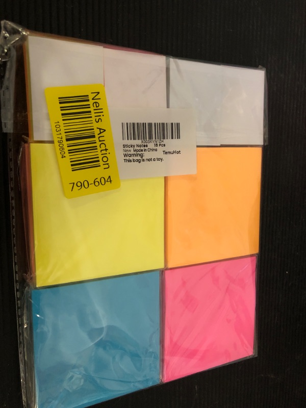 Photo 2 of (16 Pack) Sticky Notes 3x3 Inch and 1.5x2 Inch, Bright Colors Self-Stick Note Pads, 80 Sheets/Pad Total 1280 Sheets, Strong Adhesive Sticky Note for Office, Home, School