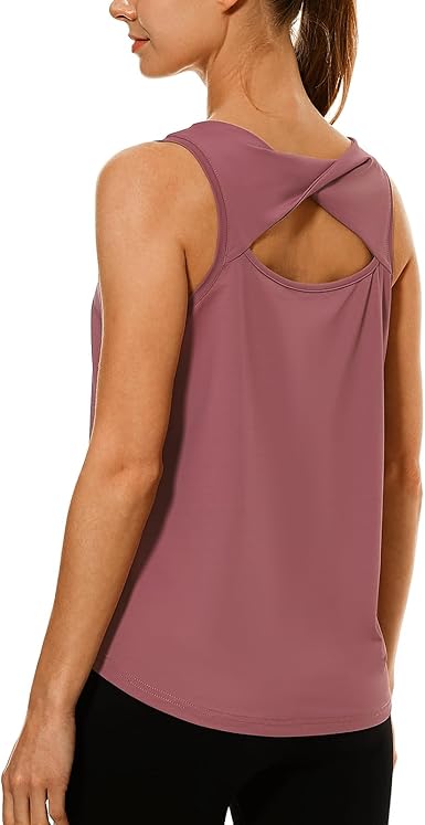 Photo 1 of XXL---HODOSPORTS Workout Tank Tops for Women Open Back Loose Fit Yoga Athletic Tops Prune Red XX-Large