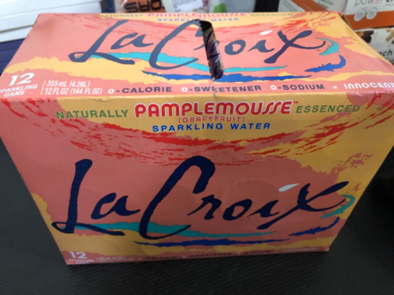 Photo 2 of  exp date 11/2024--LaCroix® Core Sparkling Water with Natural Grapefruit Flavor, 12 Oz, Case of 12 Cans